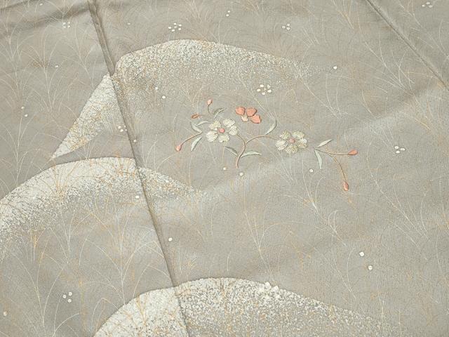 平和屋着物●訪問着 竹屋町刺繍 遠山花文 金彩 正絹 逸品 CABM5155gh