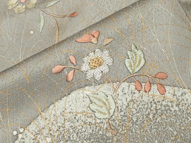 平和屋着物●訪問着 竹屋町刺繍 遠山花文 金彩 正絹 逸品 CABM5155gh
