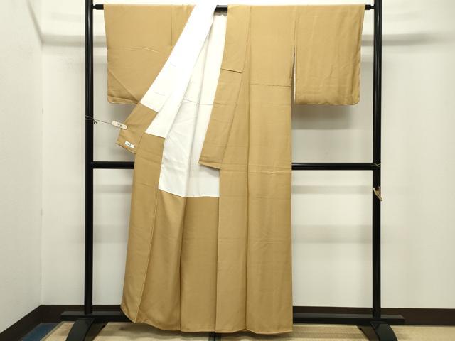 平和屋着物●上質な色無地 玉蜀黍色 正絹 逸品 CABM5156gh