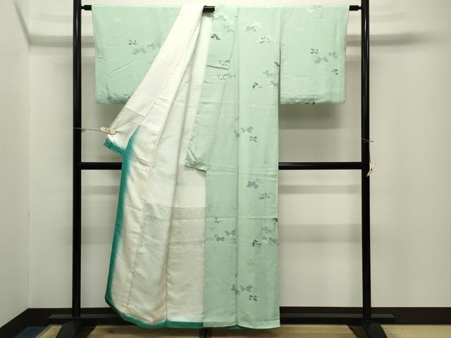 平和屋着物●上質な小紋 地紋起こし 舞葉文 正絹 逸品 CABM5159gh