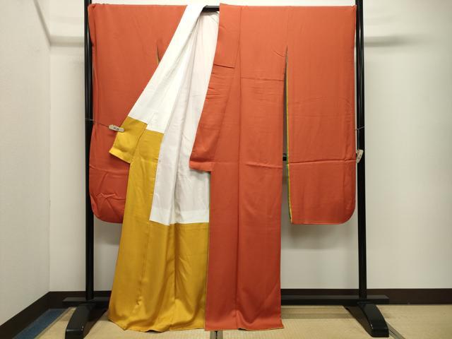 平和屋着物●豪華振袖 色無地 黄櫨染色 正絹 逸品 CABM5174gh