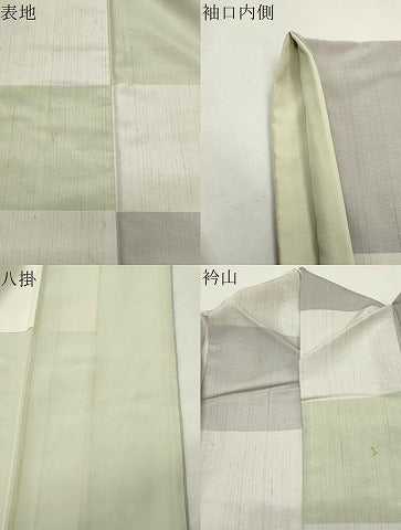 平和屋着物●上質な紬 市松文 正絹 逸品 CABM5191gh