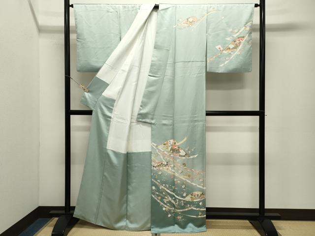 平和屋着物●訪問着 片輪車花文 暈し染め 金彩 正絹 逸品 CABM5192gh