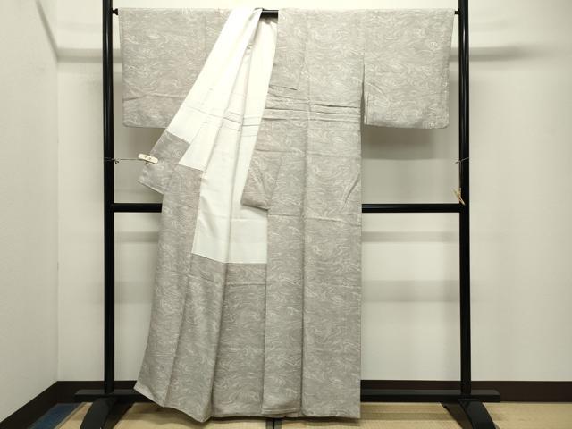 平和屋着物●上質な小紋 墨流し文様 正絹 逸品 CABM5198gh