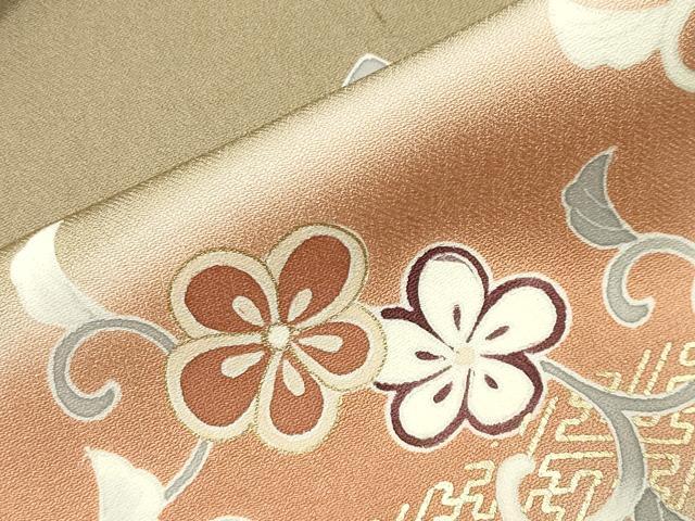 平和屋着物●訪問着 駒刺繍 舞蝶花唐草文 暈し染め 金彩 正絹 逸品 CABM5216gh