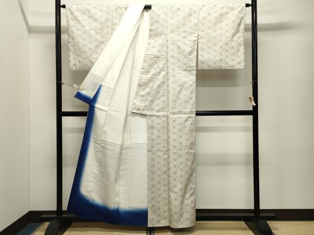 平和屋着物●本場大島紬 白大島 7マルキ 麻の葉文様 正絹 逸品 CABM5236gh