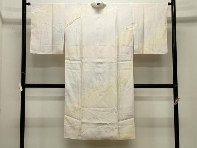 平和屋着物●長襦袢 袷 雪芝花地紋 暈し染め 正絹 逸品 CABM5256gh