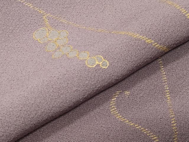 平和屋着物●上質な小紋 葡萄蔦の葉文 金彩 正絹 逸品 CABM5262gh