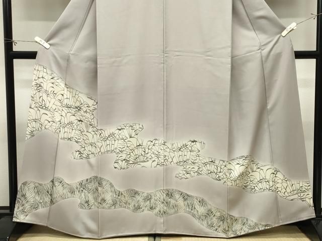 平和屋着物●訪問着 型染め 草木文 暈し染め 正絹 逸品 CABM5291gh