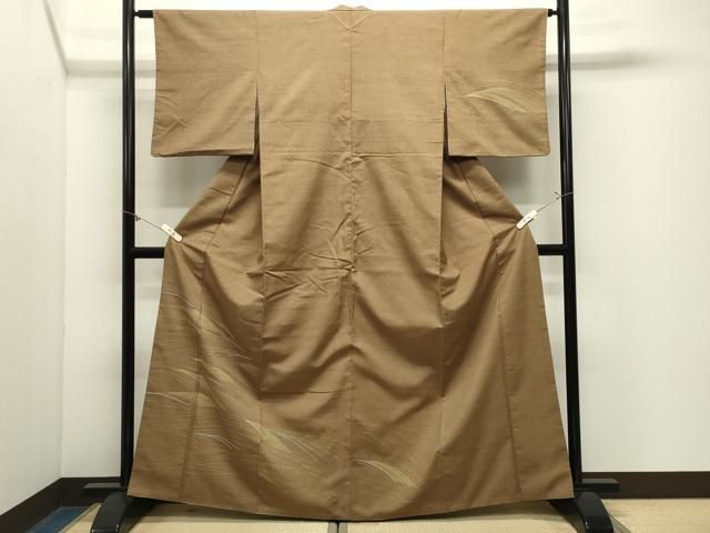 平和屋着物●訪問着 紬地 刺繍 立波文 正絹 逸品 CABM5293gh