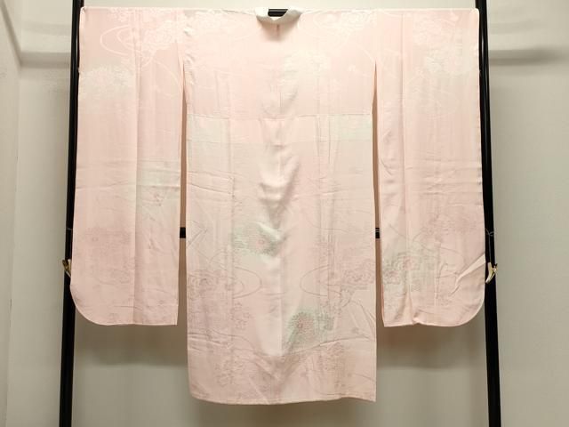 平和屋着物●振袖用長襦袢 無双仕立て 貝桶花地紋 暈し染め 正絹 逸品 CABM5299gh