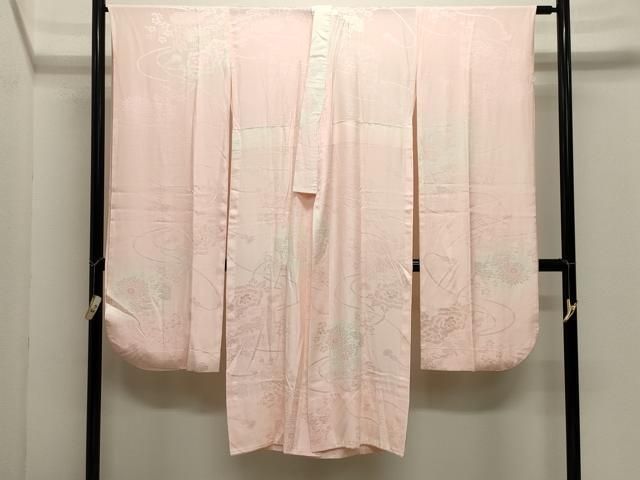 平和屋着物●振袖用長襦袢 無双仕立て 貝桶花地紋 暈し染め 正絹 逸品 CABM5299gh
