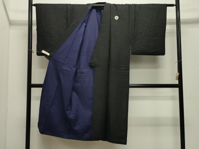 平和屋着物●男性 黒紋付 羽織セット 正絹 逸品 CABM5301gh