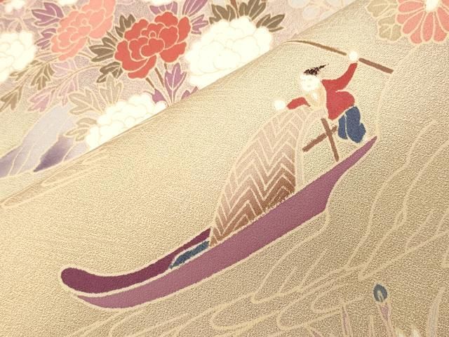 平和屋着物●訪問着 人物風景文 暈し染め 正絹 逸品 CABM5318gh