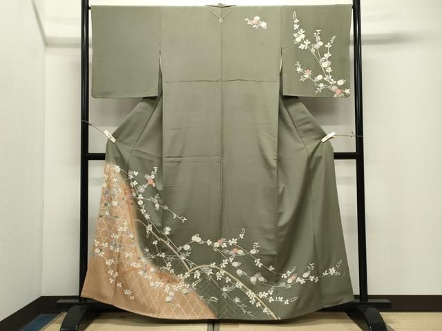 平和屋着物●訪問着 籬花文 暈し染め 金彩 正絹 逸品 CABM5332gh