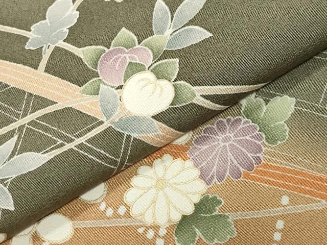 平和屋着物●訪問着 籬花文 暈し染め 金彩 正絹 逸品 CABM5332gh