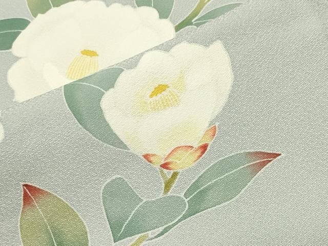 平和屋着物●本加賀友禅作家 南克治 訪問着 枝牡丹 正絹 逸品 CABM5334gh