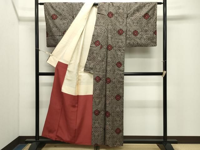 平和屋着物●本場大島紬 龍郷絣 正絹 逸品 CABM5338gh