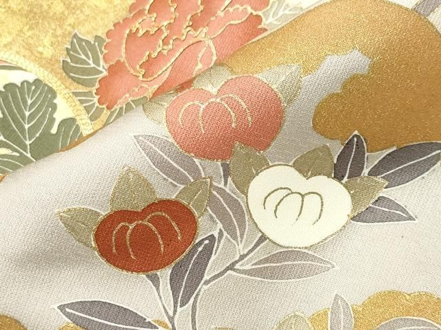 平和屋着物●豪華色留袖 駒刺繍 流水枝花文 暈し染め 金彩 正絹 逸品 未使用 CABM5352gh