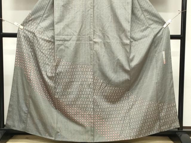 平和屋着物●二代目 川村久太郎 訪問着 紬地 抽象文様 正絹 逸品 CABM5354gh