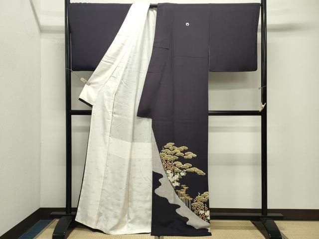 平和屋着物●豪華色留袖 作家物 駒刺繍 松竹梅文 金彩 正絹 逸品 CABM5357gh