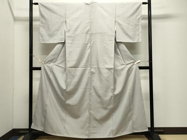 平和屋着物●上質な紬 色無地 灰黄緑色 正絹 逸品 未使用 CABM5403gh