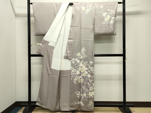 平和屋着物●訪問着 駒刺繍 更紗花唐草文 金彩 鈴乃屋扱い 反端付き 正絹 逸品 CABM5404gh
