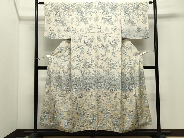 平和屋着物●訪問着 風景松竹梅文 暈し染め 正絹 逸品 CABM5406gh