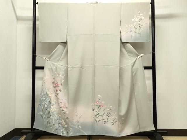 平和屋着物●訪問着 友禅 作家物 草花文 暈し染め 正絹 逸品 CABM5407gh