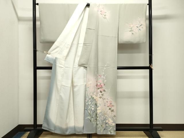 平和屋着物●訪問着 友禅 作家物 草花文 暈し染め 正絹 逸品 CABM5407gh
