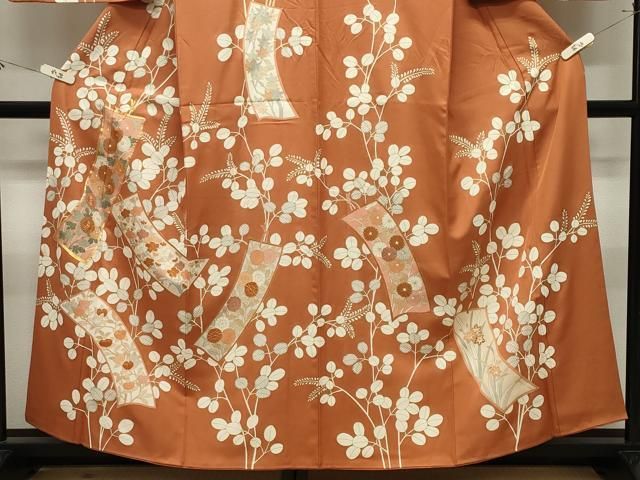 平和屋着物●訪問着 駒刺繍 短冊花文 金彩 正絹 逸品 CABM5412gh