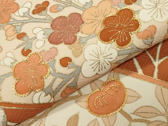 平和屋着物●訪問着 駒刺繍 短冊花文 金彩 正絹 逸品 CABM5412gh