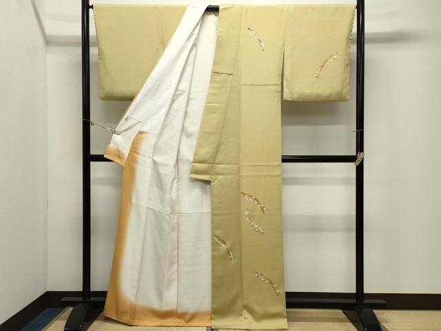 平和屋着物●訪問着 駒刺繍 吉祥花文 金彩 正絹 逸品 CABM5414gh