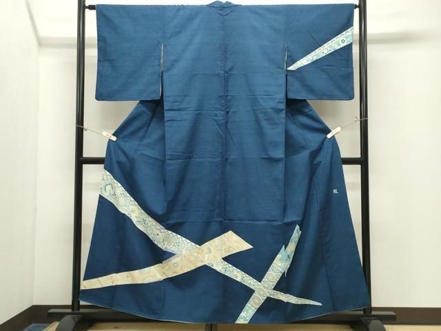 平和屋着物●訪問着 紬地 作家物 更紗花唐草文 正絹 逸品 CABM5415gh