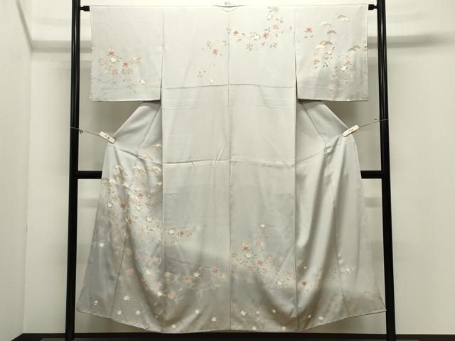 平和屋着物●訪問着 駒刺繍 橘松文 暈し染め 金彩 正絹 逸品 CABM5434gh