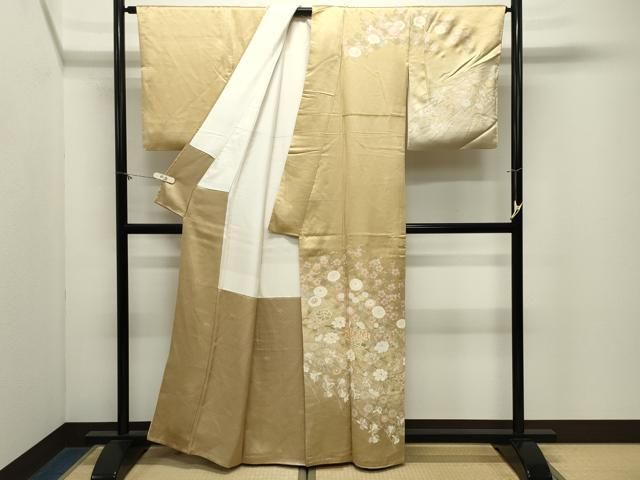 平和屋着物●訪問着 駒刺繍 草花文 暈し染め 金銀彩 正絹 逸品 CABM5438gh
