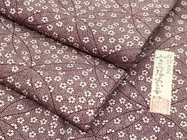 平和屋着物●江戸小紋 作家物 舞花文 正絹 逸品 CABM5448gh