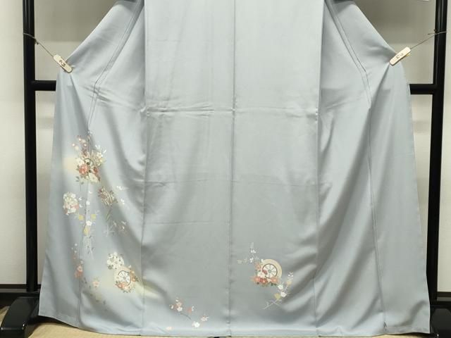 平和屋着物●訪問着 友禅 源氏車花文 暈し染め ロング丈 正絹 逸品 未使用 CABM5489gh