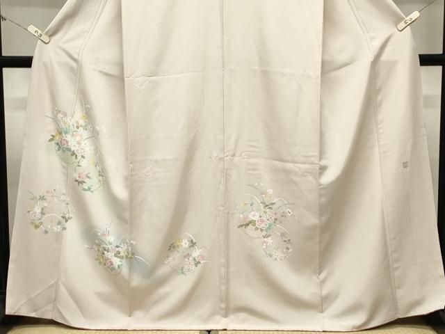 平和屋着物●訪問着 友禅 作家物 雪輪花丸文 正絹 逸品 CABM5490gh