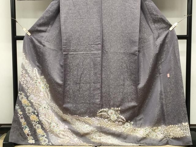 平和屋着物●越後十日町の一流染匠桐屋・翠山工房徳永憲峯訪問着辻が花絞り暈し染め金彩銀通し地ロング丈 正絹 逸品 CABM5491gh