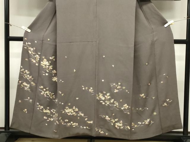 平和屋着物●訪問着 総刺繍 吹き寄せ文 金糸 鬼しぼ縮緬 正絹 逸品 CABM5499gh