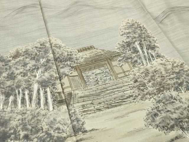 平和屋着物●本場縞大島紬 訪問着 作家物 哲学の路 正絹 逸品 CABM5509gh