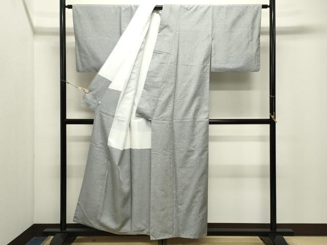 平和屋着物●石川県指定無形文化財 牛首紬 白山工房 手織り 霰文 正絹 逸品 CABM5513gh