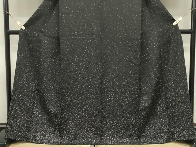平和屋着物●訪問着 霰文 黒地 正絹 逸品 CABM5514gh
