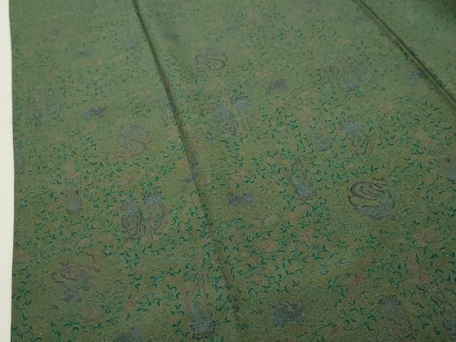 平和屋着物●重要無形文化財 人間国宝 中村勇二郎 江戸小紋 草木染 国宝平等院 幸せの鐘がなる 反端付き 正絹 逸品 CABM5528gh