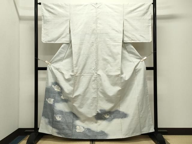 平和屋着物●色留訪問着 紬地 鴛鴦 正絹 逸品 CABM5531gh
