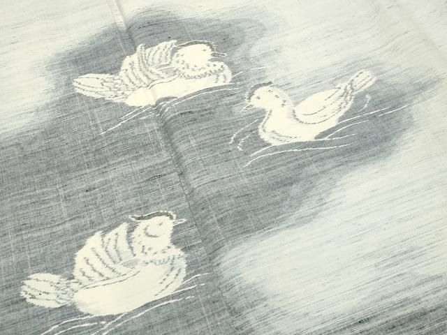 平和屋着物●色留訪問着 紬地 鴛鴦 正絹 逸品 CABM5531gh