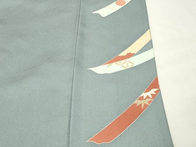 平和屋着物●訪問着 駒刺繍 扇面花文 金銀彩 正絹 逸品 CABM5536gh