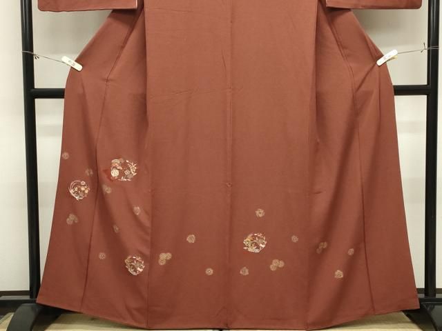 平和屋着物●訪問着 刺繍 宝尽くし花丸文 金彩 正絹 逸品 CABM5538gh