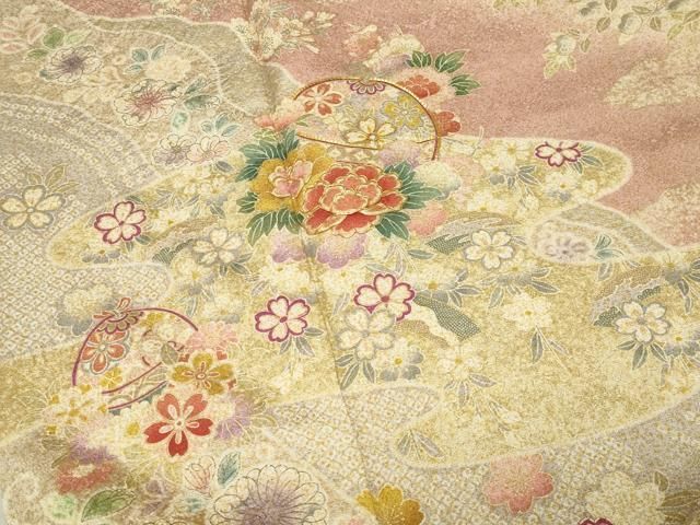平和屋着物●訪問着 駒刺繍 絞り 辻が花 暈し染め 金彩 銀通し地 ほてい屋扱い 正絹 逸品 CABM5539gh